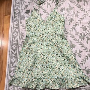 SHEIN Green Floral Kids Dress